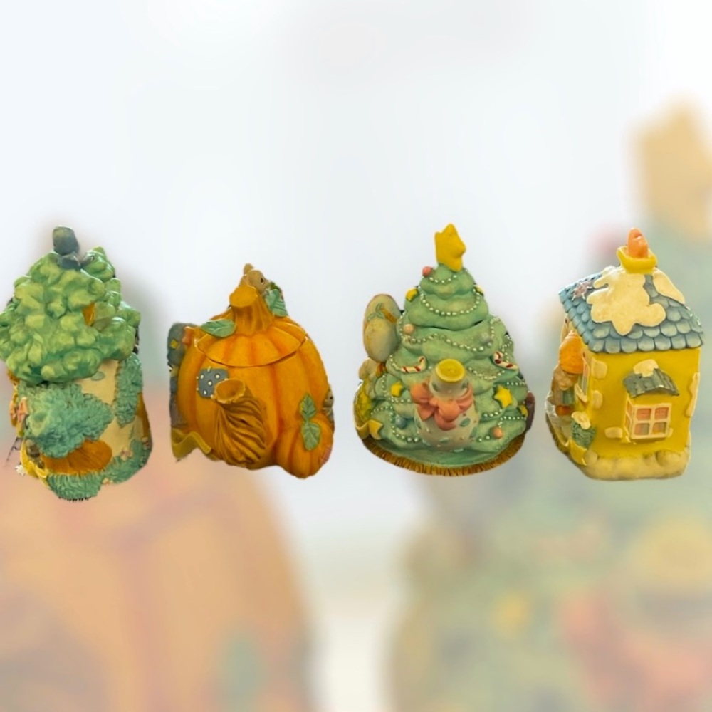 Vtg Precious Moments By Enesco-February, March, October, & December Mini Teapots - Picture 2 of 4